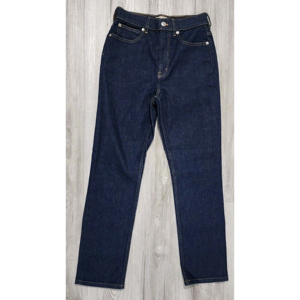 EVERLANE The Way High Slim 27 Short Dark Wash Sail Blue Jeans New
